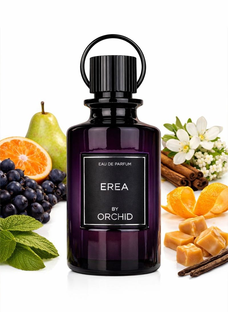 Orchid Erea Pure Femme Eau de Parfum 100ml for Women | Long Lasting Sweet Floral Gourmand Perfume with Pear, Tangerine, Blackcurrant, Jasmine, Vanilla, Toffee & Musk - Image 1